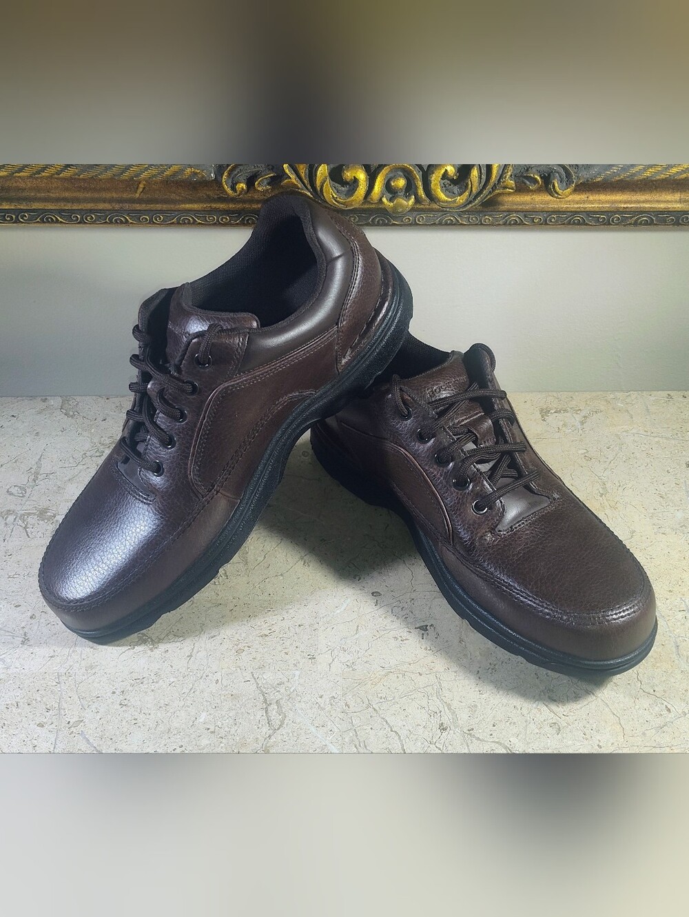 Rockport Ridgefield Eureka Classic Brown Leather Derby Shoes - Lace-Up